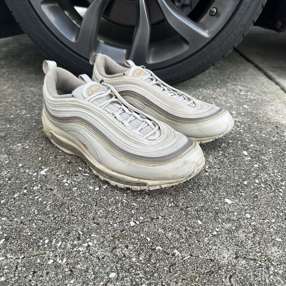 Nike Air Max 97 Cream Rust Oxide Khaki Sneakers Men's 11 DX3947-200 Flawed - Picture 1 of 16